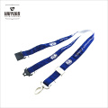 Lanyard de satén de doble capa personalizada con logotipo impreso